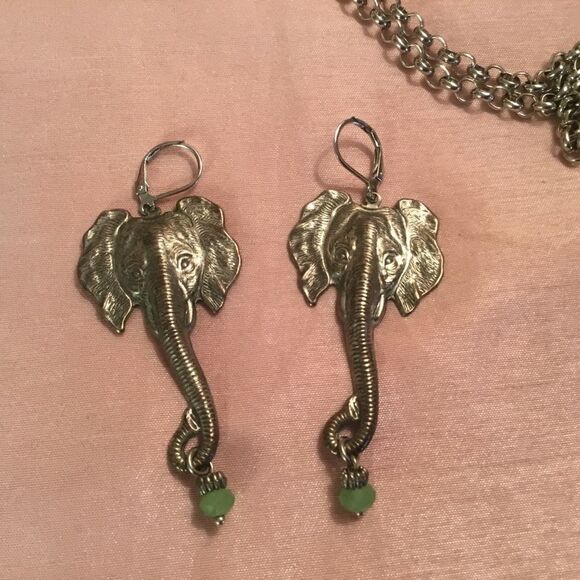 $12 or 3/$25 Silvertone Elephant Necklace Set - Picture 3 of 13